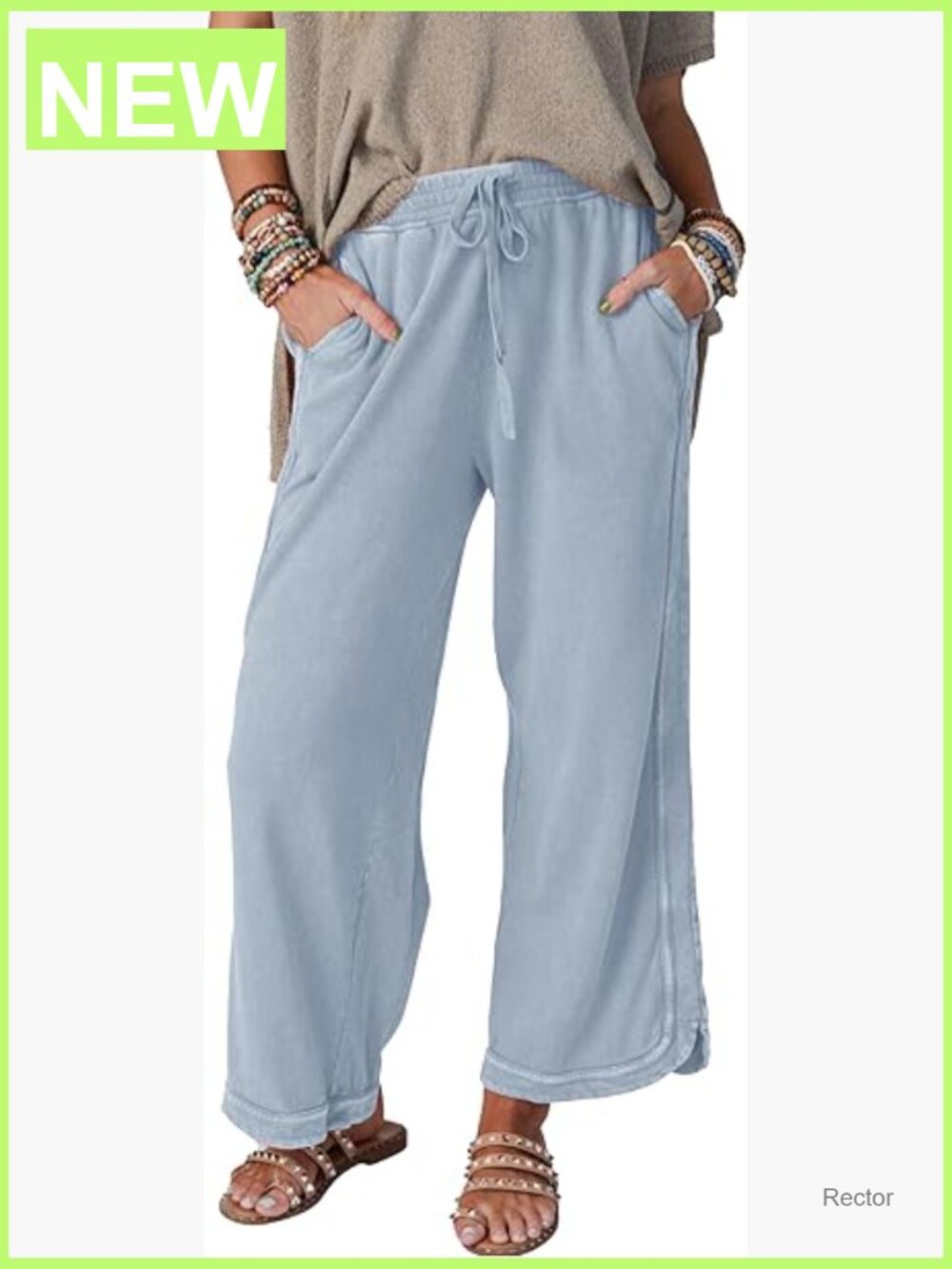 High Waist Wide Leg Sweatpants with Pockets
